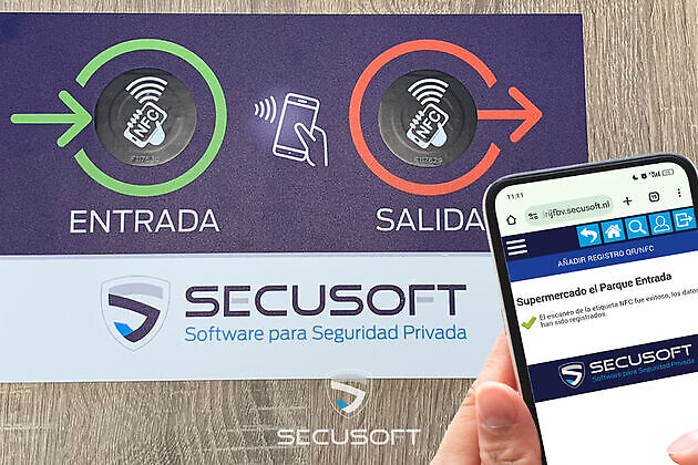 Registro horario seguro y confiable con QR/NFC - Secusoft Software para Seguridad Privada